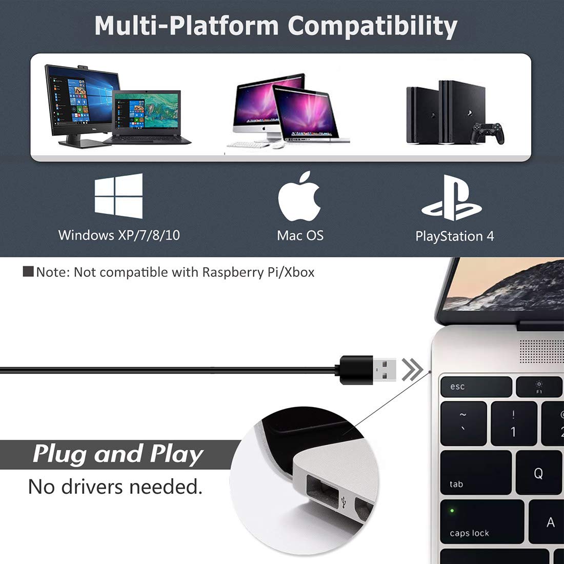 Jounivo Usb Microphone, 360 Degree Adjustable Gooseneck Design, Mute Button & Led Indicator, Noise Canceling Technology, Plug &